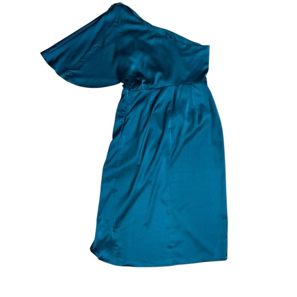 CupShe Teal One-Shoulder Satin Cocktail Dress – Size Medium - Picture 2 of 3